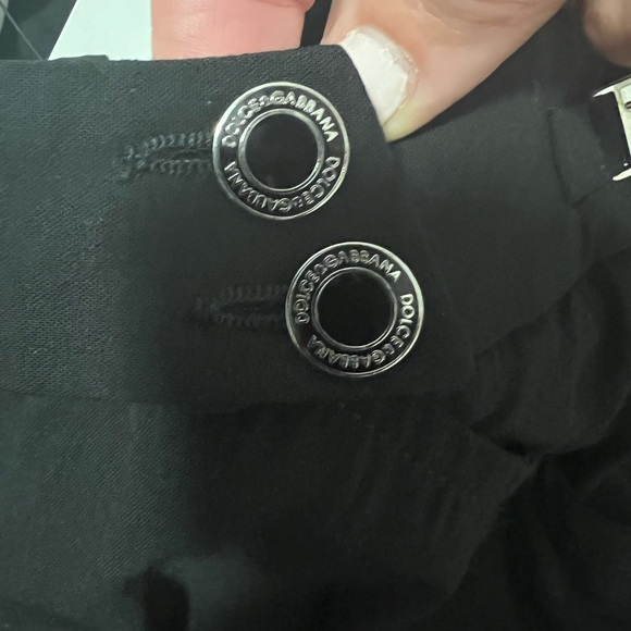 NWT Dolce Gabbana black wool viscose straight leg pants with metal detail - Picture 4 of 6